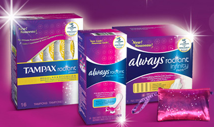 FREE Sample Pack of Tampax and Always Radiant